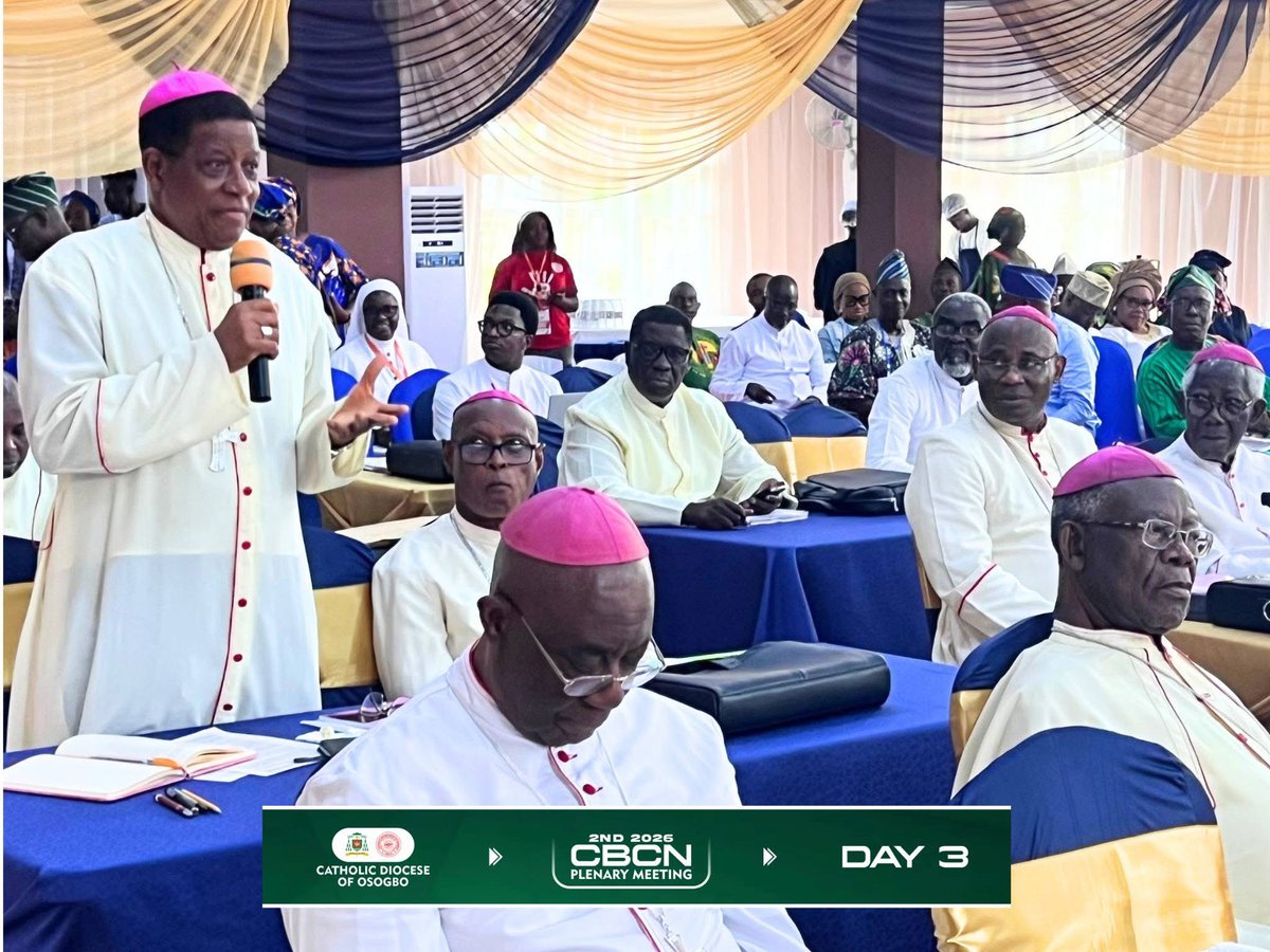Boripe_'s tweet photo. ⛪ CBCN OSOGBO 2026: DIALOGUE & ACTION
It has been an engaging day at the CBCN 2026 Second Plenary Assembly in Osogbo, with the Bishops taking part in two important sessions.
The day featured a Gender-Based Violence Prevention Seminar, promoting awareness and collective responsibility in protecting human dignity and building safer communities.
This was followed by “Faith in Action: Empowering the Catholic Laity for Active Political Participation Ahead of the 2027 General Elections,” led by His Excellency Dr. Kayode Fayemi, CON, Former Governor of Ekiti State.
Two significant encounters. One shared mission: building a Church that listens, engages and acts for the good of society.🙏🏽
#CBCNOsogbo2026 #CBCN2026 #CatholicDioceseOfOsogbo #OneFaithOneFamilyOneMission