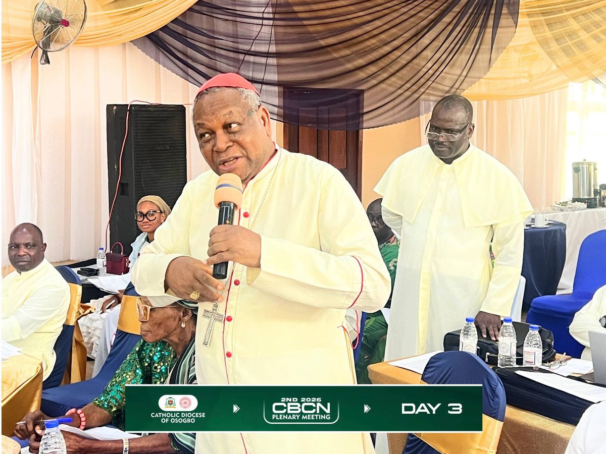 Boripe_'s tweet photo. ⛪ CBCN OSOGBO 2026: DIALOGUE & ACTION
It has been an engaging day at the CBCN 2026 Second Plenary Assembly in Osogbo, with the Bishops taking part in two important sessions.
The day featured a Gender-Based Violence Prevention Seminar, promoting awareness and collective responsibility in protecting human dignity and building safer communities.
This was followed by “Faith in Action: Empowering the Catholic Laity for Active Political Participation Ahead of the 2027 General Elections,” led by His Excellency Dr. Kayode Fayemi, CON, Former Governor of Ekiti State.
Two significant encounters. One shared mission: building a Church that listens, engages and acts for the good of society.🙏🏽
#CBCNOsogbo2026 #CBCN2026 #CatholicDioceseOfOsogbo #OneFaithOneFamilyOneMission