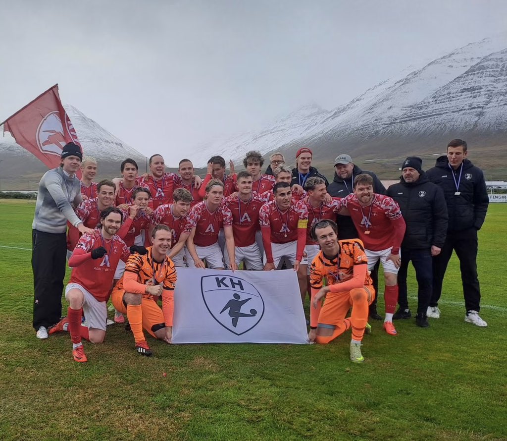 joiskuli10's tweet photo. Biblical scenes on Tröllaskagi as Iceland’s lowest budget team earns back2back promotion amidst stiff competition from clubs with huge budgets. #play2inspire https://t.co/lgRaFM7yMq