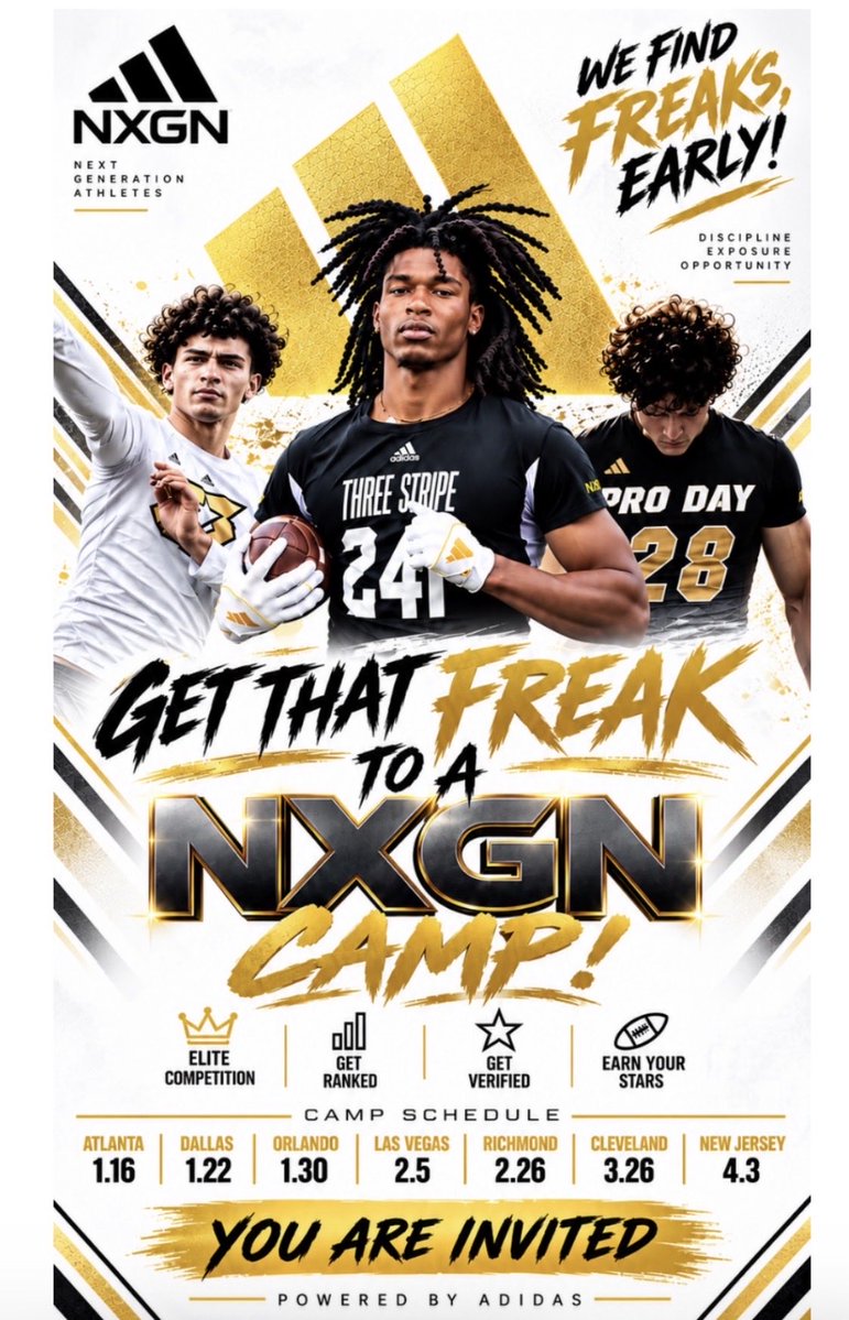 28sznmke's tweet photo. Thanks for the invite @NxgnCamps @adidasfootball

Blessed & Honored to receive an invitation to compete at the NXGN Three Stripe Showcase powered by Adidas.

Thank you to the NXGN staff for the opportunity.

@CoachSMorris 
@CoachKirkendall  @OrryHellenbrand @CoachMcHugh_ @NickColeman_1 @CoachQ_23 @SteepDiesel @haynes_badgers @PatLambert13  @KramerCook @McNamara_247 @swannyfootball
@rhettsmeins @coachcpz @dbcoachsmith @cjpollard1 @CoachDDudley @IndySports @CoachMikeTress @Im_Dlaw @Coach_DCollins @TheRealNickOsen @evan_flood @coachhitsch @coachlustig @coachnickmoore @Coach_DCollins @PoteatCoach @jackchastain25 @Evan_Flood  @mkopay30 @SamNegusUW @CoachCRaymond @CoachOjong @SWiltfong_ @MattWilsonDPP @Shakes_Gophers @_damienjosephFB @Gophers247 @CoachJuwanFSU @eliperezuw @petersnufb @jsrofe @mikeferraraIU @coach_bhaines @CoachOlaAdams 
@DraytonJoseph2
@coachfreddiej