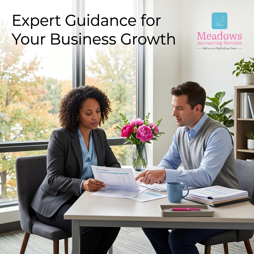 lmeadowsacctg's tweet photo. Expert guidance today means fewer headaches at year-end. Trust your business finances to professionals who keep you focused on growth. See how Meadows Accounting Services makes a difference: https://t.co/vxVtLf9EeZ #Accounting #BusinessGrowth https://t.co/ZpvUdp6Q1U