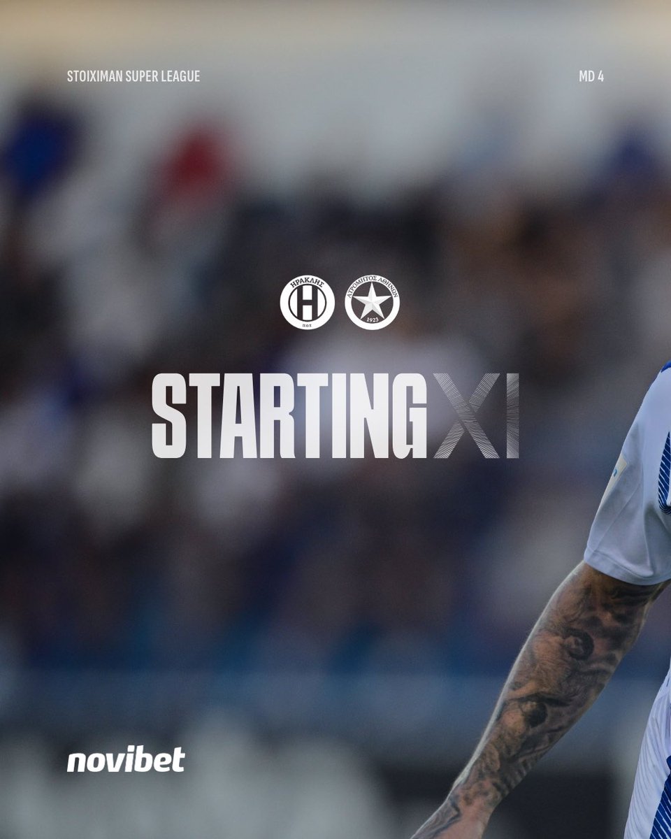 atromitos1923's tweet photo. Starting XI ⚪️🔵
vs Ηρακλής 

⏱️ 21:00
🏆 Stoiximan Super League - MD4
🏟️ Πανθεσσαλικό στάδιο 
📺 ΣΚΑΙ

#atromitosfc https://t.co/zM6zVnuLNa