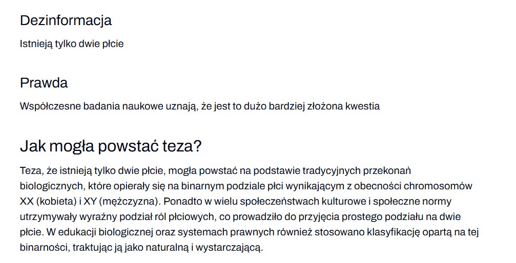 lkwarzecha's tweet photo. "Istnieją tylko dwie płcie" to "dezinformacja". 
Nie twierdzi tak jakaś lewicowa jaczejka, tylko państwowy @NASK_pl. To pokazuje, jak w służbę ideologii wciągane są instytucje pozornie zajmujące się jedynie sprawami technicznymi. Pokazuje to również, jak olbrzymie zagrożenie dla wolności słowa niesie ze sobą implementacja takich rozwiązań jak DSA - akt o usługach cyfrowych. 

https://t.co/c9cltzxnst