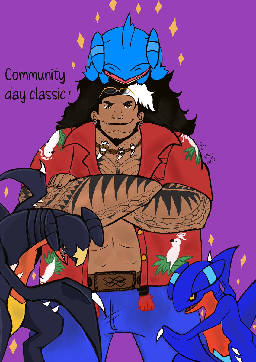 Makuwa1881's tweet photo. Happy community day classic featuring gible! Perfect for Mauga’s favorite Pokemon!🦈💕☺️
#pokemongo #communityday #overwatch #mauga #myart #crossover  #overwatchfanart https://t.co/CgayTZXWbB