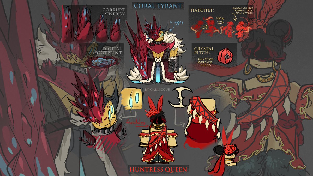 Garliccue's tweet photo. Coral Tyrant &amp; Huntress Queen (Jane and John skins)
 #forsaken #forsakenroblox #hksaken https://t.co/Dq1XuwKY1Y