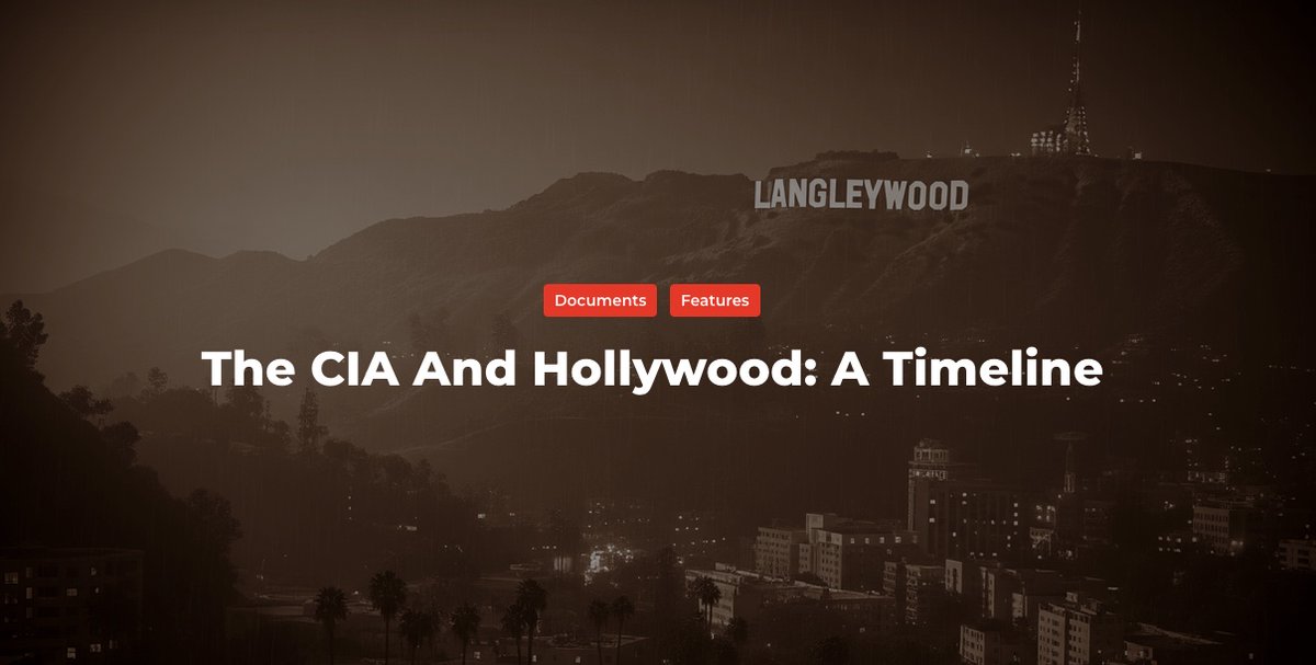 GabrielRockhill's tweet photo. The CIA and Hollywood: A Timeline
Great new &amp; well-documented resource from Tom Secker via @spyculture. Check it out!
If you don't know his book w Matthew Alford called "National Security Cinema," it's well worth the read.   https://t.co/yOiS84jIv1 https://t.co/j3Zadjn2Zt