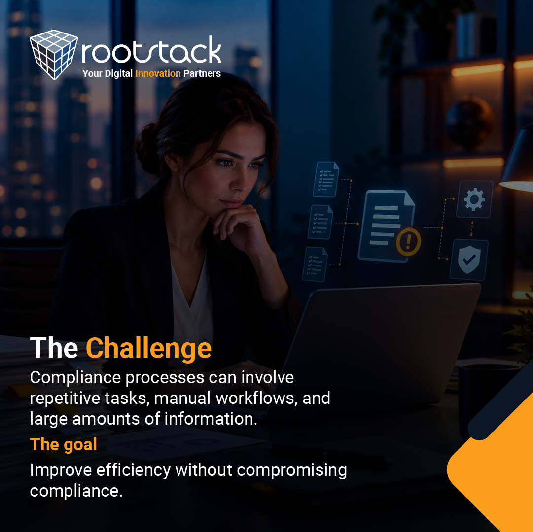 rootstack's tweet photo. Compliance doesn’t have to slow your business down. ⚙️

Intelligent automation can streamline compliance processes, reduce manual work, and improve efficiency.

👉 See how Rootstack transformed a compliance-driven process: https://t.co/qNyZGTn9sQ https://t.co/KaoUUFWu3g
