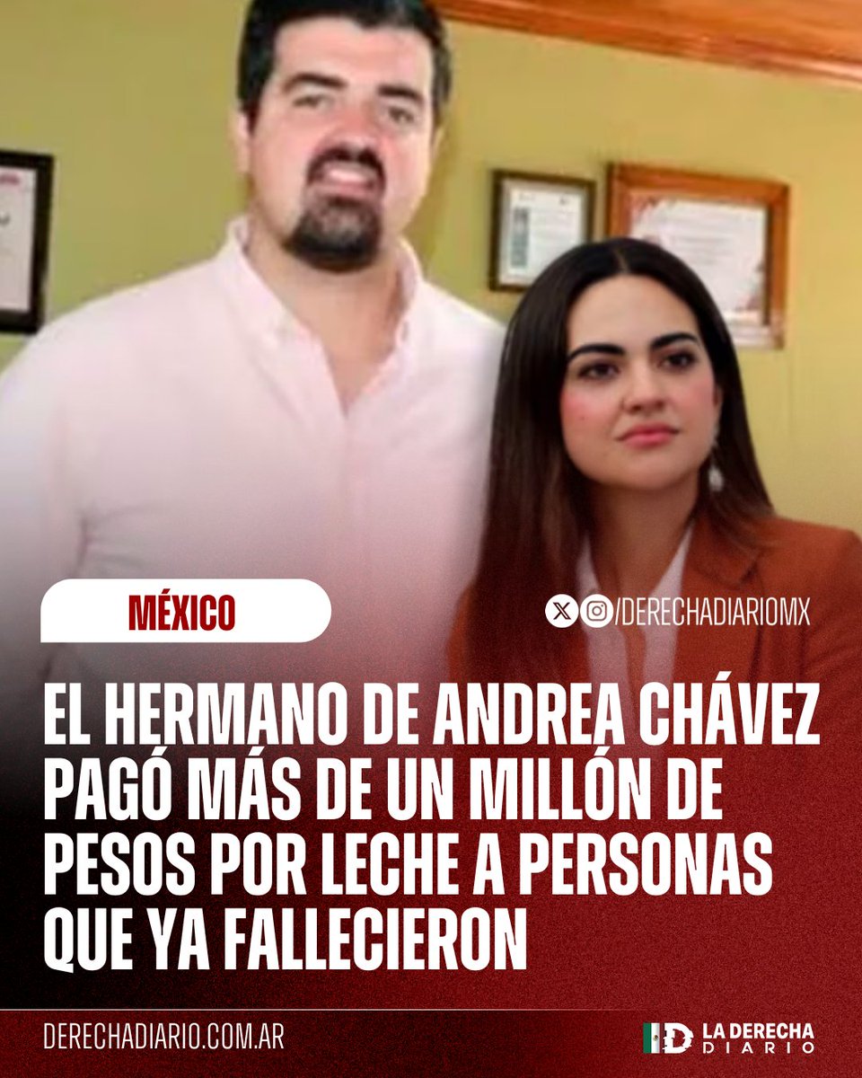 DerechaDiarioMX's tweet photo. 🚨🇲🇽 | INSÓLITO ROBO: El hermano de la insoportable Andrea Chávez, Gregorio Chávez, pagó más de un millón de pesos por leche a personas que ya fallecieron mientras es director de Liconsa en Chihuahua, según un señalamiento de la ASF, revelado por la periodista Peniley Ramírez. https://t.co/5JCvpXpsyv