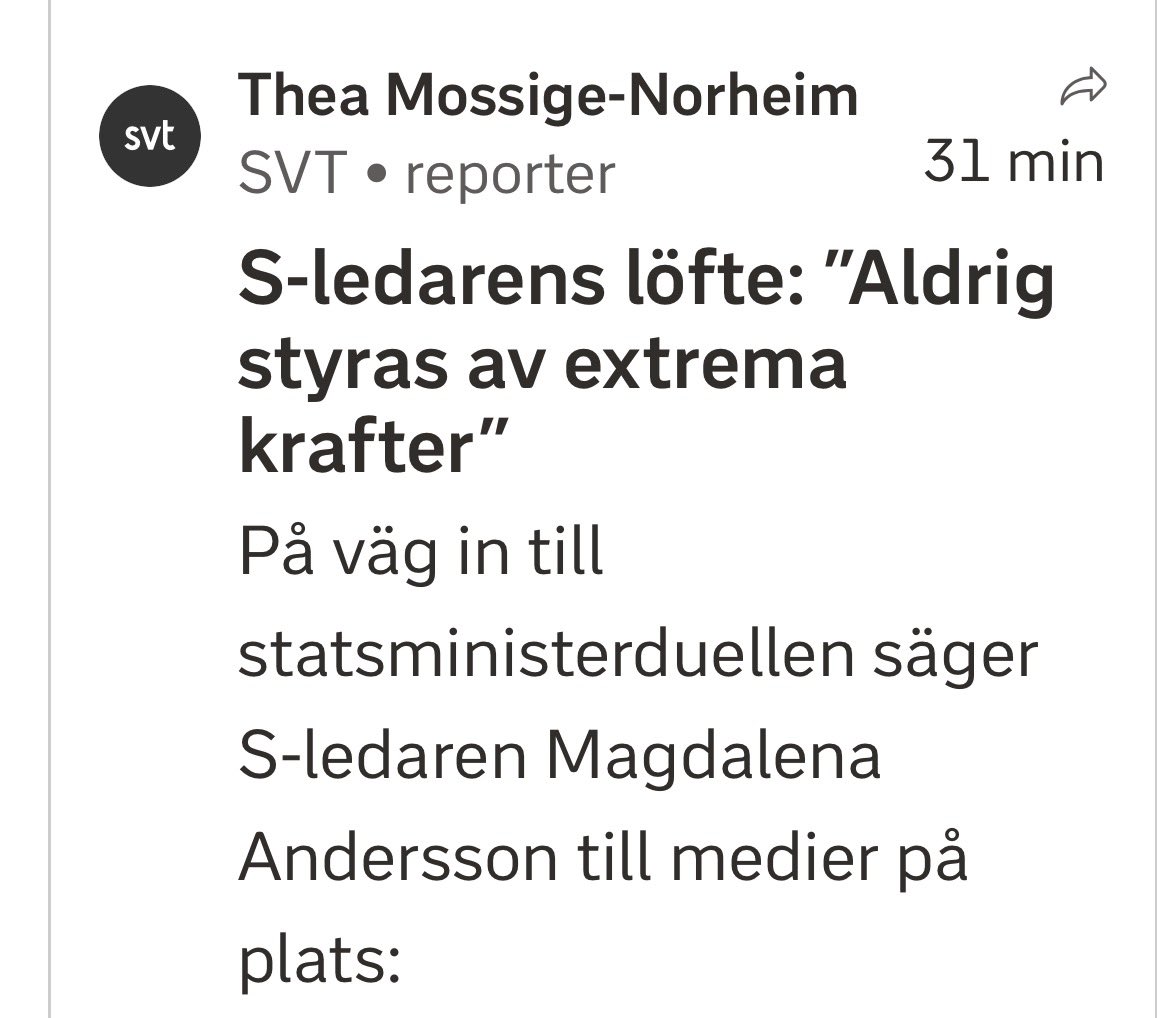 RichardHerrey's tweet photo. Kanske då ska påminna om att Magdalena Andersson faktiskt ”köpte” sin statsministerpost förra gången, genom att ge vika när en vänstervildes krav att enorma belopp av svenska skattepengar skulle ges till kurdiska organisationer. https://t.co/Vng9rnVTBA