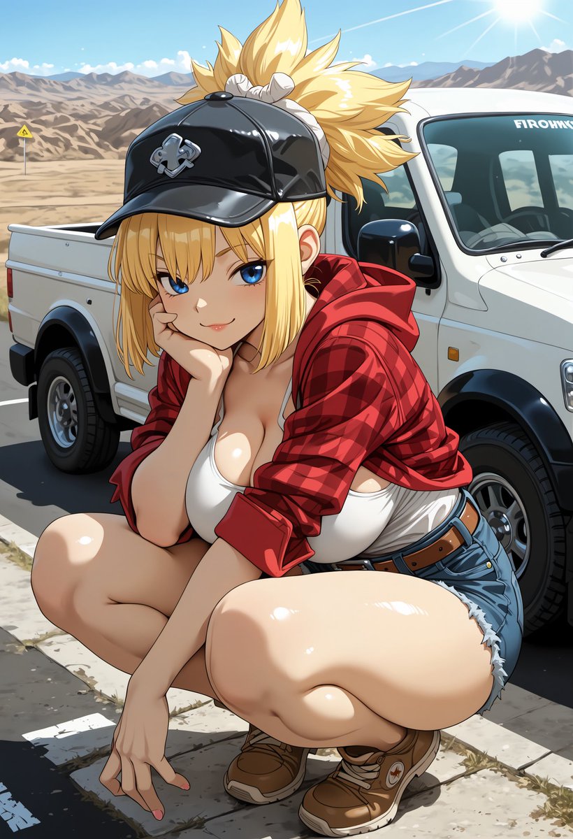 alleman_samuel's tweet photo. Kohaku - cute trucker #Kohaku #DrStone #AIart️️️️️️️️️️️️️️️️️️️️️️️️️️️️️️️️️️️️️️️️️️️️️️️️️️️ #shorts #blonde #cleavage #hat #thighs

https://t.co/vV2xjJcDKx https://t.co/Ro5q6IcqBl