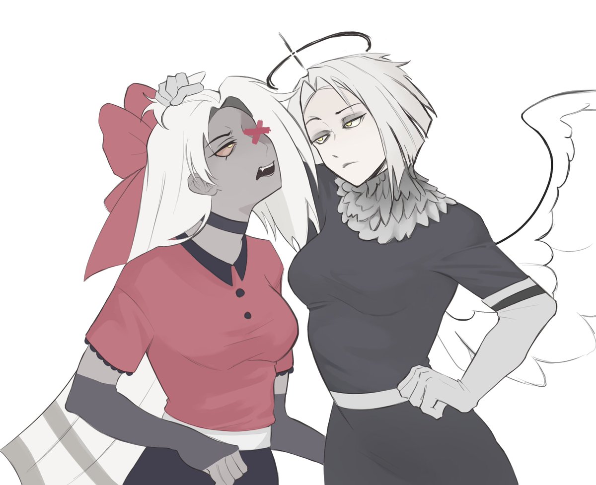 dko_sna's tweet photo. #fallenwings #lute #vaggie #HazbinHotel https://t.co/LlulOAf9j1