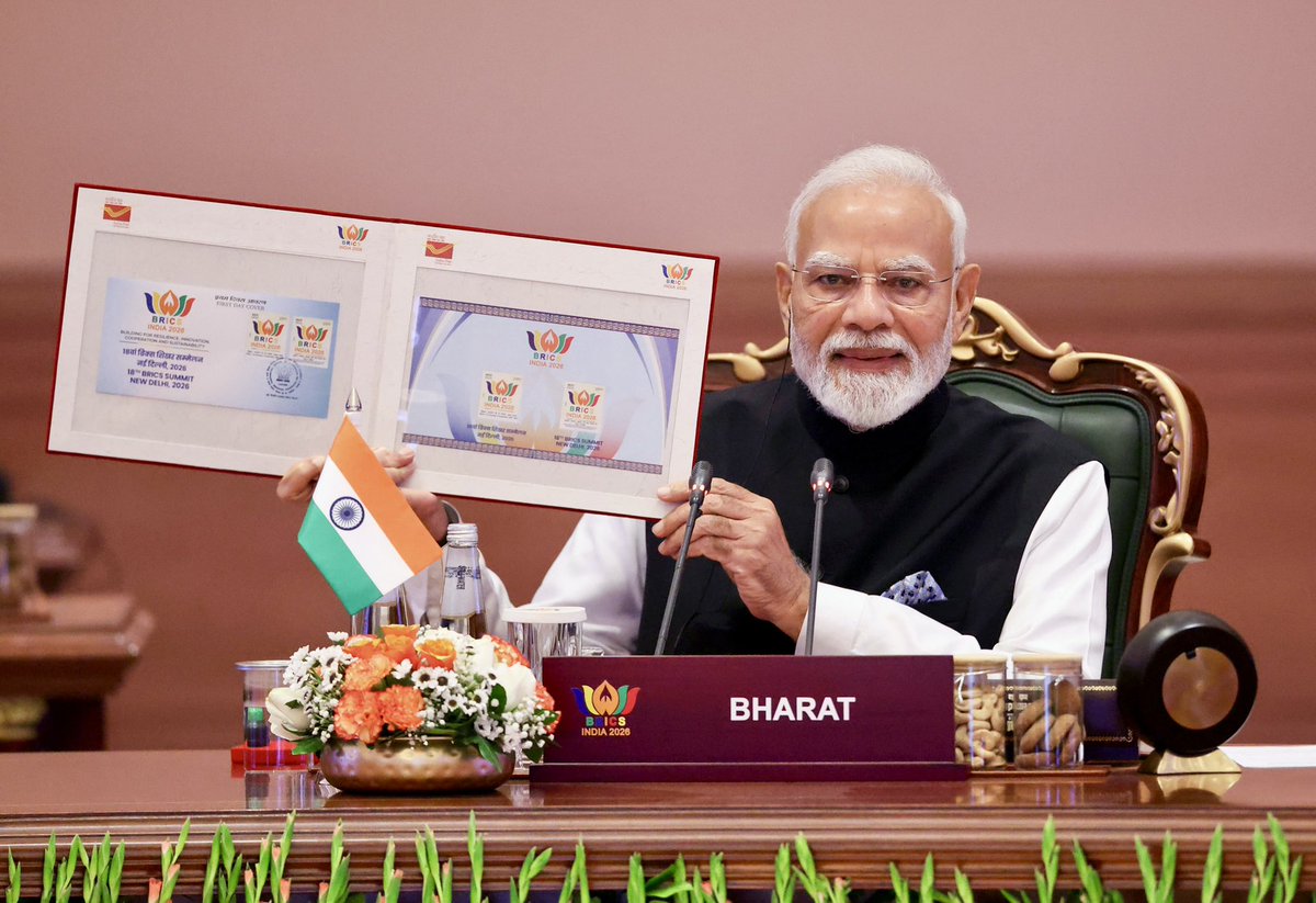 AmitShah's tweet photo. The New Delhi Declaration of BRICS 2026 is a historic affirmation of India’s growing leadership on the global stage under the visionary statesmanship of PM Shri @narendramodi Ji.

Rooted in our civilisational ethos of care, compassion and collective welfare, the Declaration advances a more inclusive and representative global order, with a stronger voice for the Global South.

A proud moment for every Indian. Heartiest congratulations to the people of India on this remarkable achievement in global diplomacy.