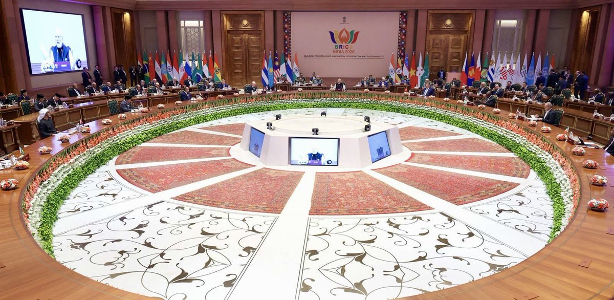 AmitShah's tweet photo. The New Delhi Declaration of BRICS 2026 is a historic affirmation of India’s growing leadership on the global stage under the visionary statesmanship of PM Shri @narendramodi Ji.

Rooted in our civilisational ethos of care, compassion and collective welfare, the Declaration advances a more inclusive and representative global order, with a stronger voice for the Global South.

A proud moment for every Indian. Heartiest congratulations to the people of India on this remarkable achievement in global diplomacy.