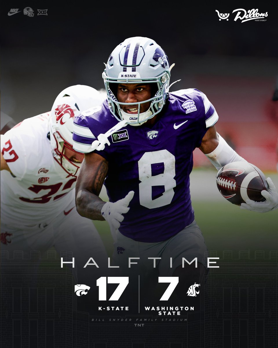 KStateFB's tweet photo. At the half https://t.co/OurwGUvKlZ