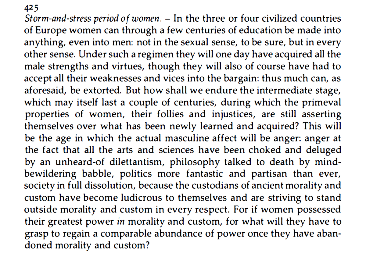 oculatustestis's tweet photo. One of the more uncanny instances of Nietzsche peering into the deep vistas of European social formation and catching a glimpse 150 years into the future. https://t.co/n7J8Wcpdgs