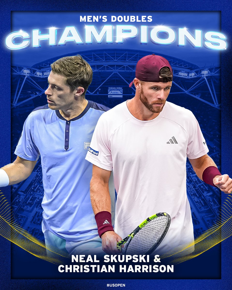 Graphic of Christian Harrison and Neal Skupski as the US Open Men’s Doubles champions.