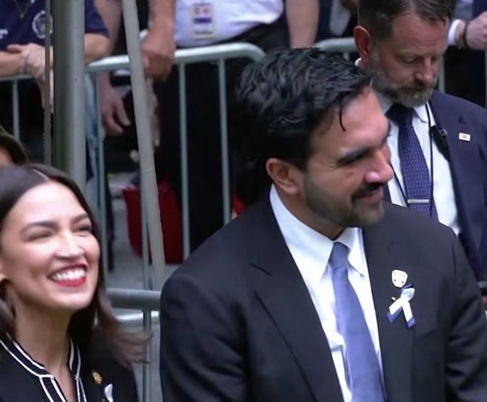 Stevebannonc's tweet photo. 🚨 JUST IN: THOUSANDS of Americans are calling for AOC and Mamdani to be REMOVED from office after LAUGHING at the 9/11 Memorial 

THEY SHOULD BE REMOVED IMMEDIATELY 

I STRONGLY AGREE https://t.co/CHdcftZEDX