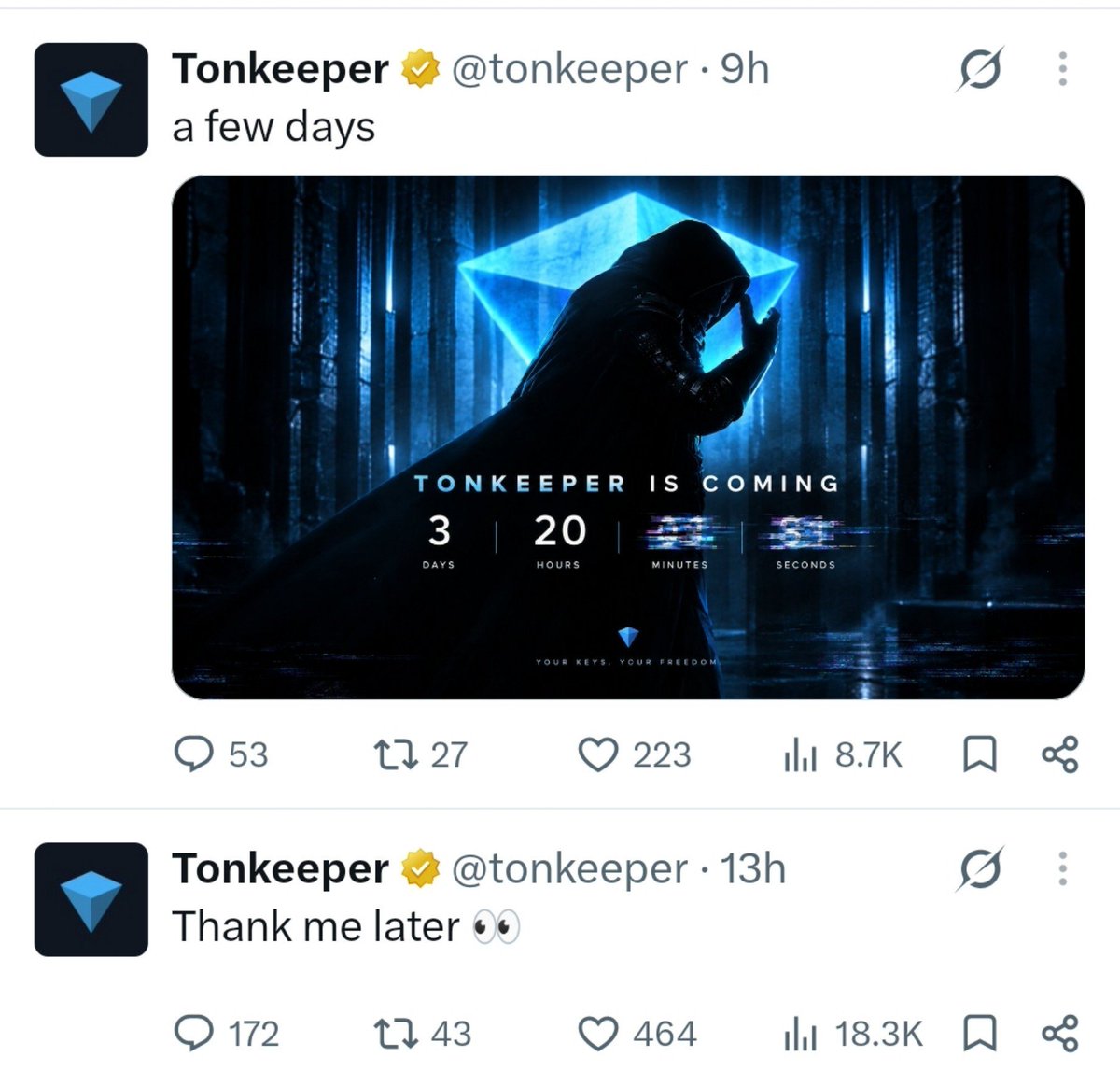CryptoRohit07's tweet photo. 👀 Is @tonkeeper cooking something?

💰 Something or nothing? 👀

📅 15.09.26 — What’s happening?

Ready? 🔥 https://t.co/k79FBapZV5