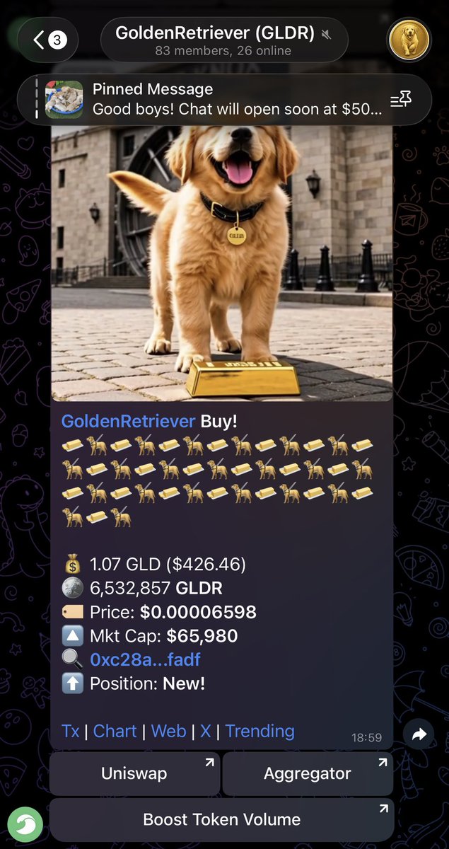 MeetPrestige's tweet photo. Send the golden doggo $GLDR https://t.co/fnUWLimObQ