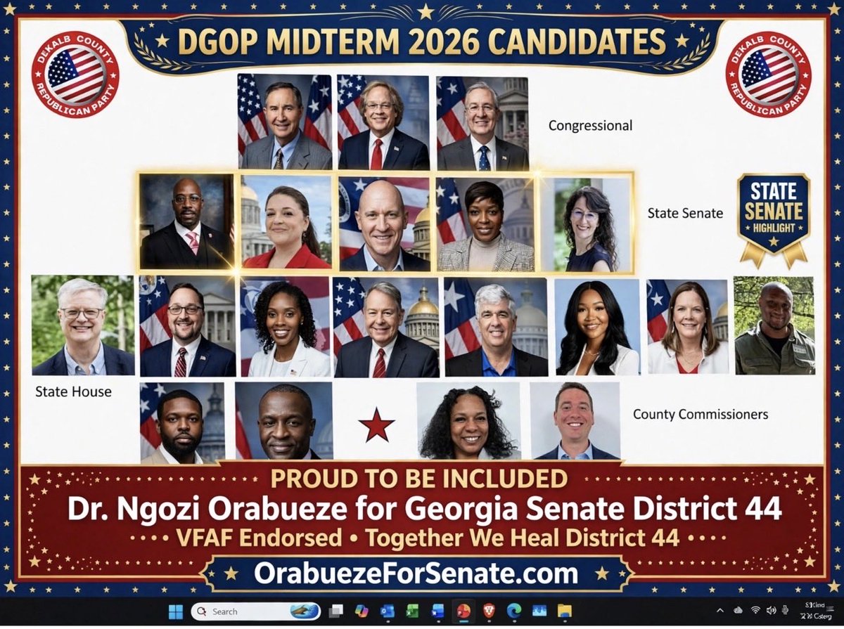 ngoziora's tweet photo. 🔥 BREAKING from DeKalb GOP Breakfast this morning!

Honored to be presented as one of the TOP DGOP candidates for November 2026 — STATE SENATE! (See pictured)

Thank you to Steven Biegalski for the presentation on Nuclear Energy and to Chair Dr. Kendra Biegalski for your leadership (watch video).

We are on the ballot, we are organized, and we are ready to HEAL District  44

USB got a great ally in DGOP — and DGOP got a great ally in USB — WIN WIN for Biafra and America for DPM!

This morning's breakfast proves it:

✅ America First — Veterans for America First (VFAF) officially endorsed DPM

✅ Biafra — gets a voice in America politics and Diplomacy that understands freedom, self-determination, family, and faith

Dr. Ngozi Orabueze bridges both worlds — a proud United States of Biafran daughter AND a proud American patriot running to *HEAL District 44*.

🤝 WIN-WIN: USB 🤝 DGOP 🤝 America

When Biafra wins, America wins — because we both believe in Freedom, Faith, and Family.

🇺🇸 Proud VFAF Endorsed Candidate - Dr. Ngozi Orabueze

> 👉 Donate: https://t.co/XpQRj58KKS

> #DGOP #District44 #HealingDistrict44 #GAGOP #VFAF
#District44 

@EricTrump @FLOTUS @IvankaTrump @realDonaldTrump @WalidPhares @MikeArnoldTruth @cnni @cnnbrk @BBCBreaking @BBCWorld @FoxNews @IDF @amnesty @AmnestyNigeria @netanyahu @VladimierPutin @batten_von @IHRF_English @UN_HRC @UNHumanRights @HQNigerianArmy @officialABAT @channelstv @ARISEtv @SaharaReporters @FBIDirectorKash @FBI @INTERPOL_HQ @Interpol @CIA @FoxNews @JDVance @SenTedCruz @SusieWiles47 @_AfricanUnion