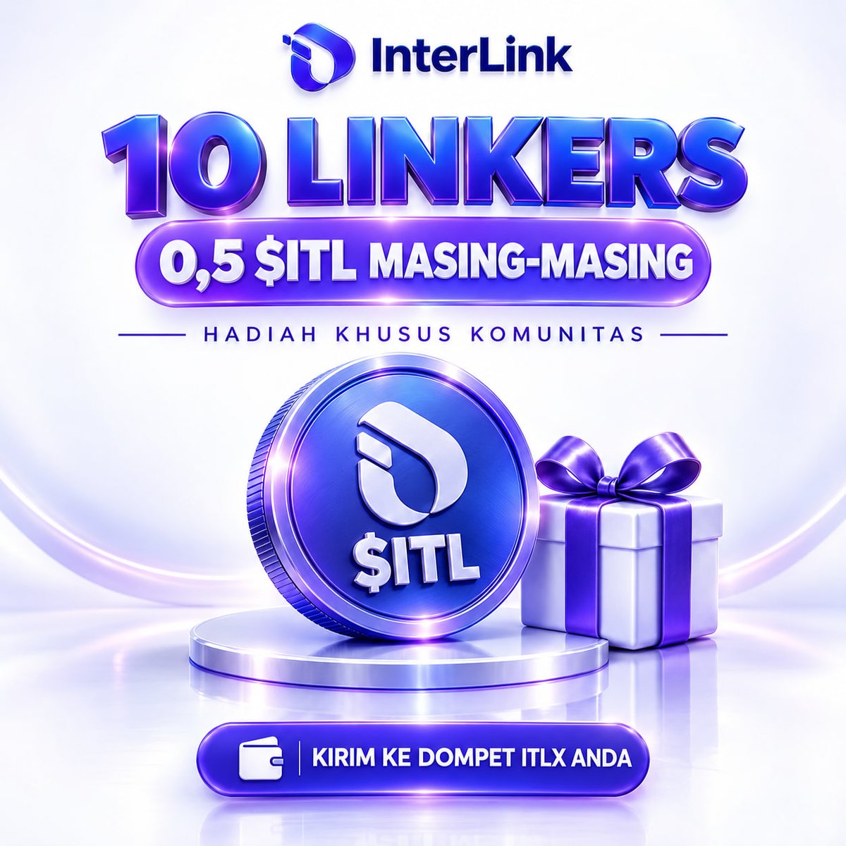 interlinklabsid's tweet photo. 🎁 HADIAH ISTIMEWA UNTUK 10 LINKERS!

Untuk merayakan komunitas luar biasa kami, saya akan memberikan 0.5 $ITL masing-masing kepada 10 Linkers beruntung! 💜

Ingin ikut serta? 👇

🔹 Tulis alamat dompet ITLX Anda di kolom komentar.
🔹 10 Linkers akan menerima 0.5 $ITL masing-masing
🔹 Hadiah ini bisa membantu Anda memulai dengan nama domain.ITL Anda ( @InterLinkINS  )
🔹 Wajib Tag 3 Teman Kamu dan juga Repost Postingan ini 

Hanya tersedia 10 slot, jadi jangan lewatkan kesempatan Anda! 👀

Semoga beruntung, Linkers! 🚀💜

#InterLink #ITL #ITLG #ITLX #INS