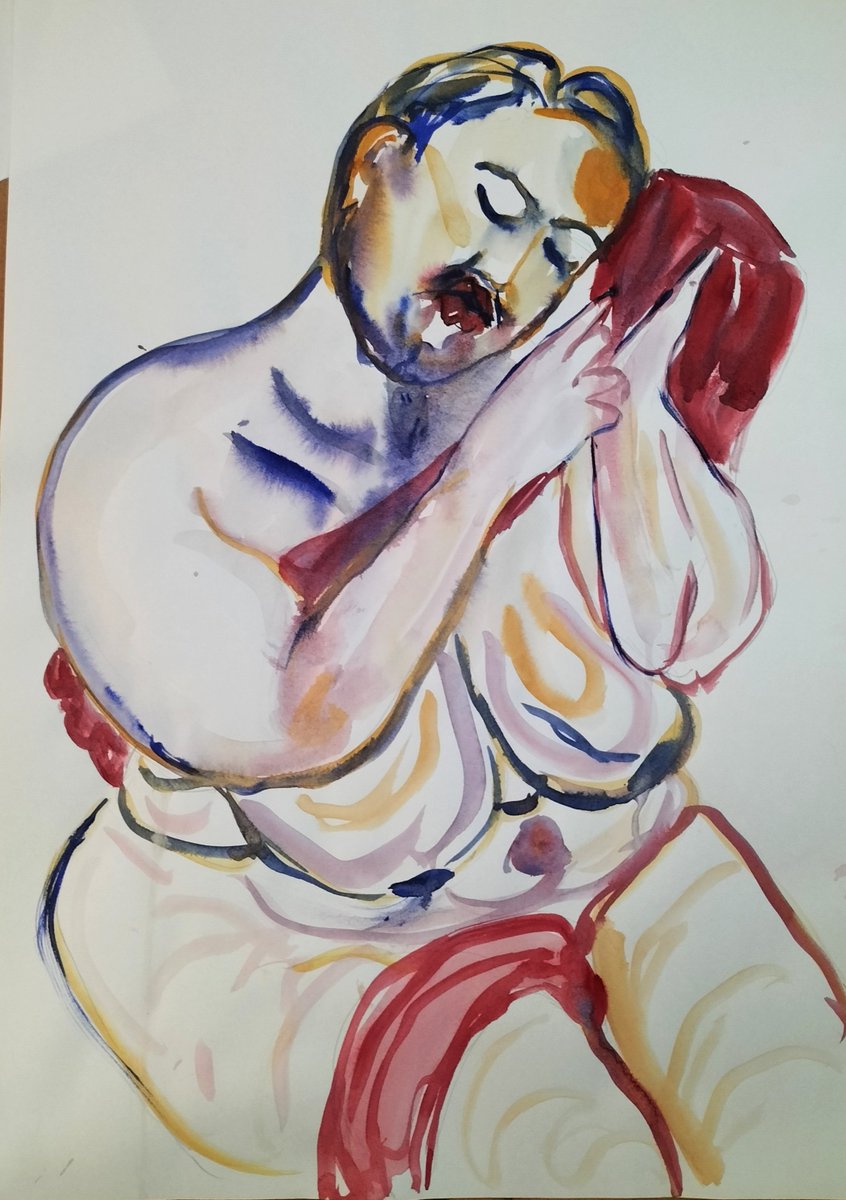 respirart's tweet photo. Acuarela figura humana. #acuarela #watercolor #watercolorist #watercolour #aquarel·la #acuarelista #pintura #acuarelista #humanfigure #figurahumana #art #lifedrawing https://t.co/g8PrdkcTAY