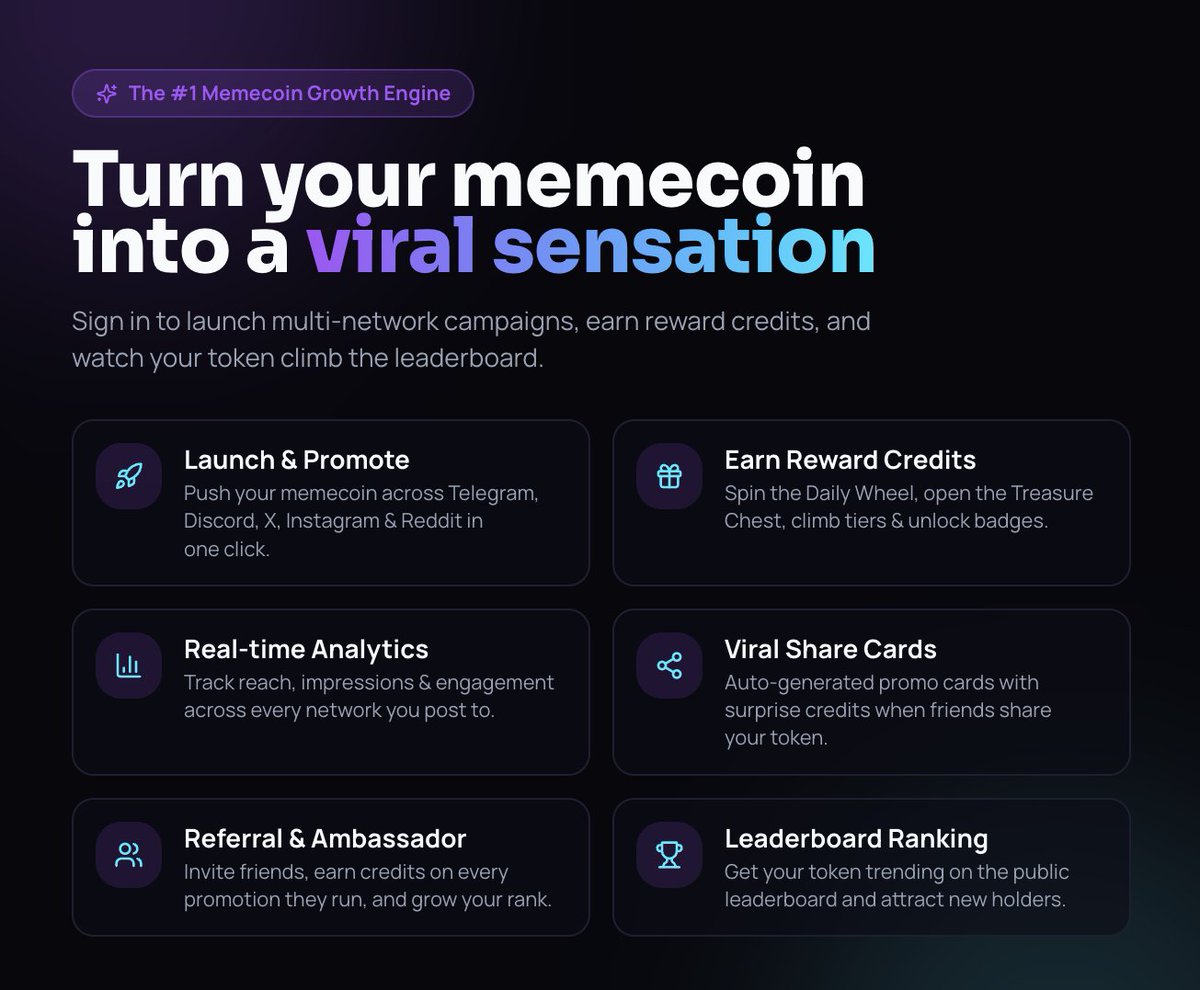 PromoteMyMemes's tweet photo. 🚀 Promote Your Memecoin the Easy Way!

Whether you're launching a new token or boosting an existing community, PromoteMyMemes helps you get your project in front of real crypto audiences.

🔥 Start promoting today: https://t.co/7BaXNld9LX

#Memecoin #Solana #CryptoMarketing #Web https://t.co/5PFo7DXrss
