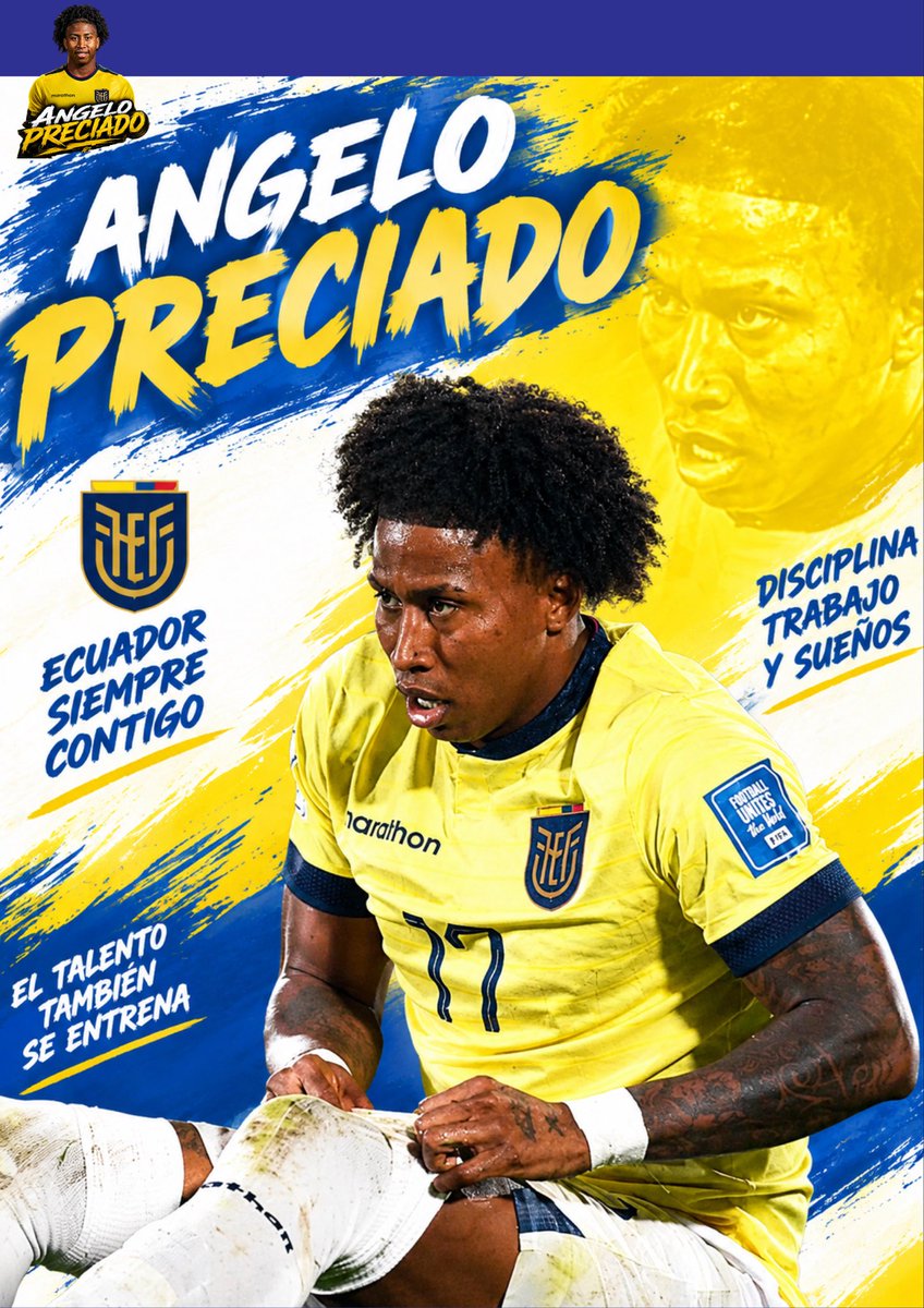 Angeloprecx4vg's tweet photo. Ángelo Preciado 🇪🇨💛💙❤️ — Ecuadorian pride, passion and determination on the pitch. ⚽🔥

#AngeloPreciado #Ecuador #LaTri #EcuadorFootball #FootballPredictions https://t.co/IYPa9ZwiFU