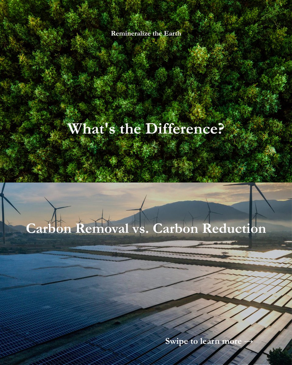 remineralize's tweet photo. Carbon reduction slows emissions, removal draws down carbon. 🌎

🔗: https://t.co/zMzE4z90Yk 

#CarbonRemoval #CarbonReduction #ClimateSolutions #EnhancedRockWeathering #Remineralization #SoilHealth https://t.co/LV4Ee3ti8F