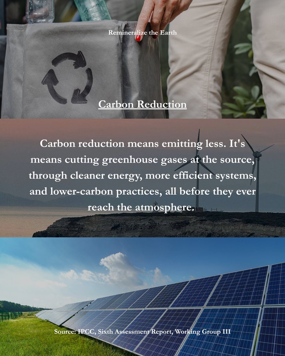 remineralize's tweet photo. Carbon reduction slows emissions, removal draws down carbon. 🌎

🔗: https://t.co/zMzE4z90Yk 

#CarbonRemoval #CarbonReduction #ClimateSolutions #EnhancedRockWeathering #Remineralization #SoilHealth https://t.co/LV4Ee3ti8F