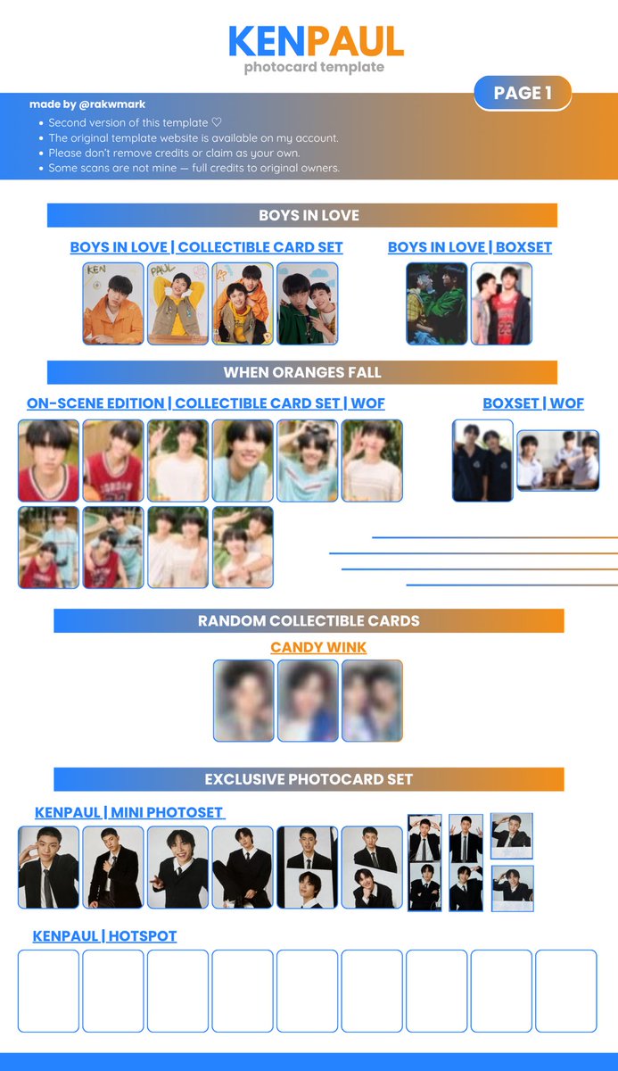 rakwmark's tweet photo. KENPAUL PHOTOCARD TEMPLATE 🐺🐣

website ⊹ ࣪ ˖ ໒꒱
╰ https://t.co/Zt1KCFEByA

⋮ ⌗ ┆ first entry | so happy they finally have their own official merch 🥹˚. ᵎᵎ

#KenPaul ⚞^. .^⚟ 
#kenji_kanthee #tananloh_ #wishlist https://t.co/W5teR5kFvV