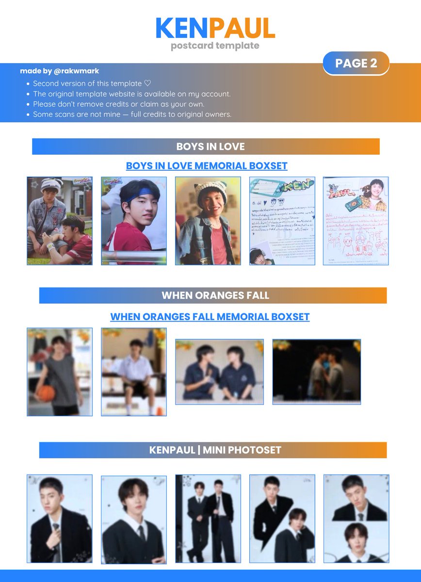 rakwmark's tweet photo. KENPAUL PHOTOCARD TEMPLATE 🐺🐣

website ⊹ ࣪ ˖ ໒꒱
╰ https://t.co/Zt1KCFEByA

⋮ ⌗ ┆ first entry | so happy they finally have their own official merch 🥹˚. ᵎᵎ

#KenPaul ⚞^. .^⚟ 
#kenji_kanthee #tananloh_ #wishlist https://t.co/W5teR5kFvV