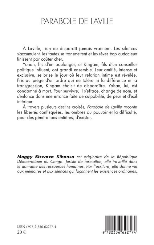 LombelaJ's tweet photo. « À Laville, rien ne disparaît jamais vraiment. Les silences s’accumulent, les fautes se transmettent et les rêves trop audacieux finissent par coûter cher. »

Je ne vous en dis pas plus. 😊

Le livre parle de vies, de choix, de silences, de pouvoir, de ce que l’on accepte… et de ce qu’il en coûte parfois de vouloir vivre autrement.

À découvrir, à lire, et surtout à faire circuler. Et si vous le lisez, ce serait intéressant d’en parler ici.

Pour commander : https://t.co/j8tts9JDZh
Autres librairies : https://t.co/yaRMYVAQh6 

Parabole de Laville par Maggy Bizwaza Kibansa @MBizwaza @DMukokoSamba
@MfIdikayi
@larissadi

Peut-être qu’au fond, nous avons tous connu une Laville!