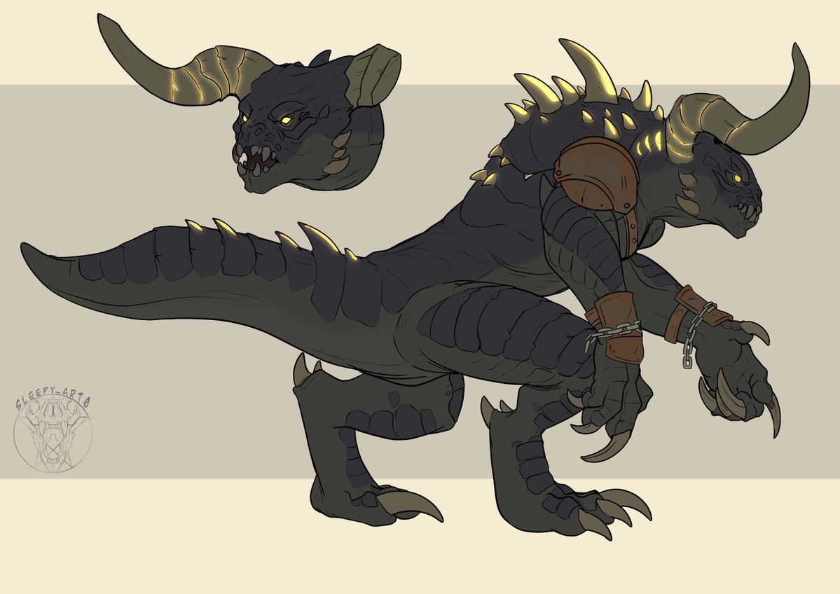 KazuoSergal's tweet photo. Putting this Deathclaw up for auction. 

Comes with: 
- Ref Sheet
- Animated Screen lick
- @/VulgarVictor583's Deathclaw retexture with edited Horns (Unity)

SB: 100€
MB: 5€
AB: 225€

Ends after 48h of last bid. Comment after the last bid please https://t.co/BZRubV8BSQ