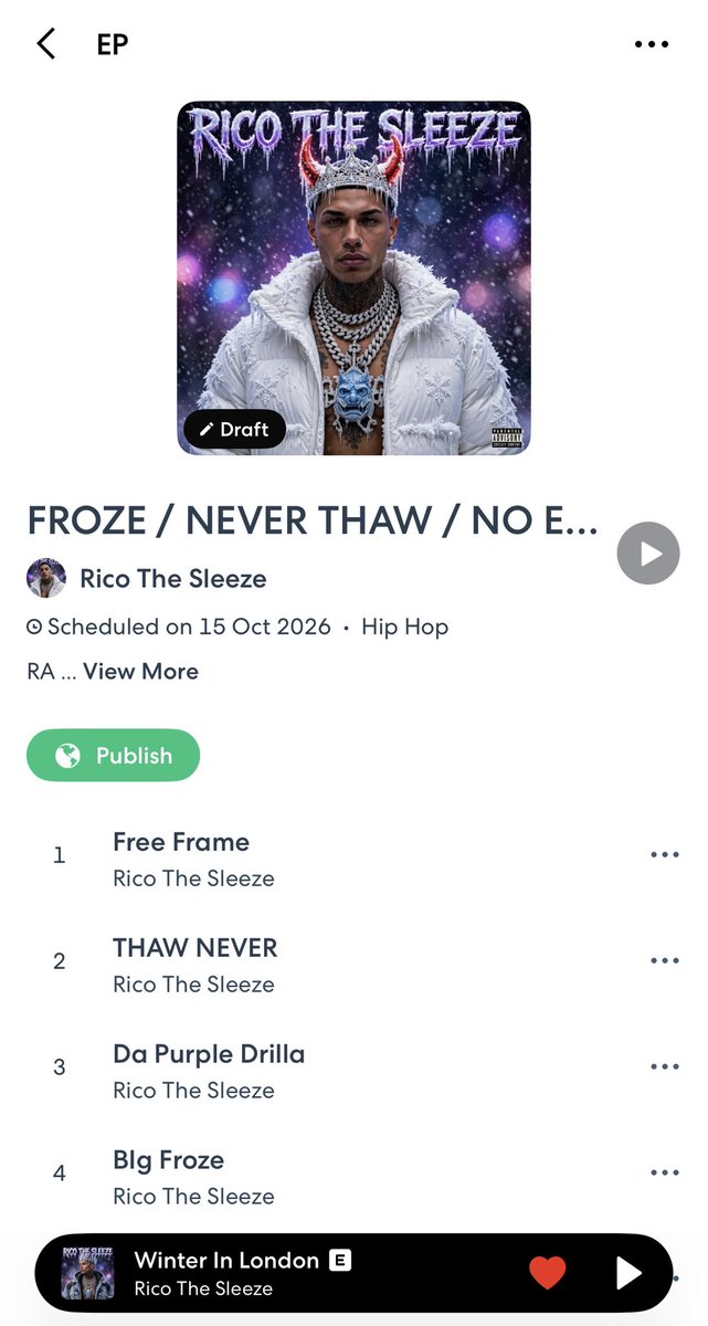 BrazyFlowPR's tweet photo. #FrozeNeverThawNoEditRawStudioEp🔥❄️🥶 it’s almost frozen 🤌🏼🤌🏼 
This is my plus 1 mmmm 🥶❄️  it may drop tomorrow or Wednesday ❄️🥶 #TheKingOfRap #RicoTheSleeze🥶❄️🇵🇷 #TalkOfTown 🔫🚨🦾❄️🦄 🔥✨👑 https://t.co/oFyi7TAjfi