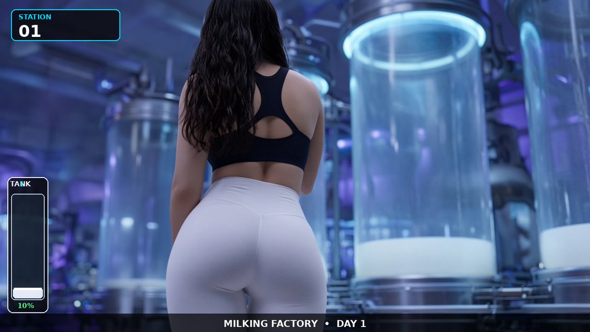 RedBean124282's tweet photo. Station 01 is open.

She's waiting at the tanks.
You produce. She collects.

Day 1 of the milking factory.
Come back tomorrow — the tanks only go up.

#AIArt #NSFW #milking https://t.co/d9UeQXvm9i