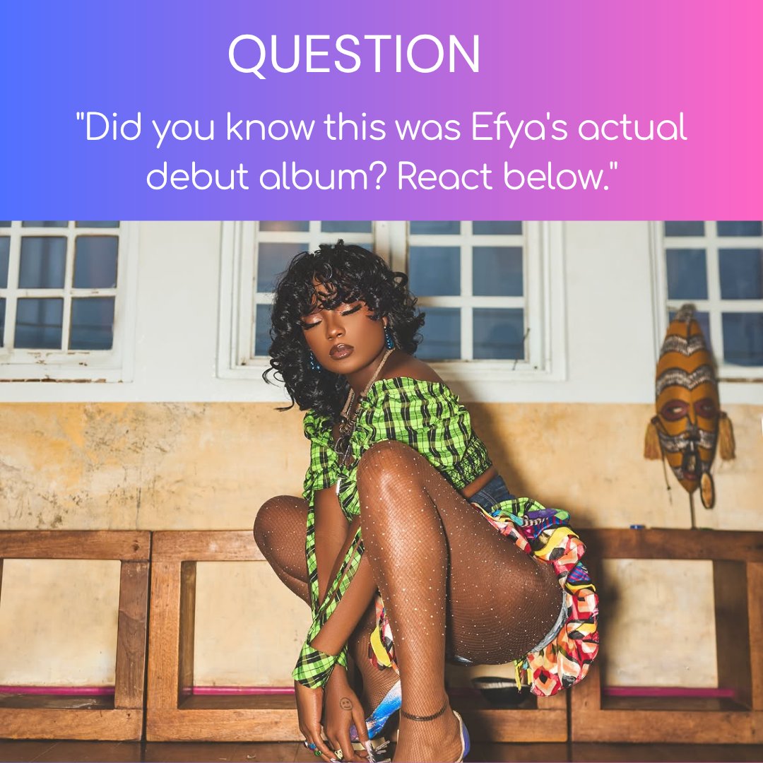 oneplayafrica's tweet photo. #oneplayafrica Did you know this was Efya's actual debut album? React below.

@EFYA_Nokturnal  has been in the industry since 2008. She's never released a debut album — until now. "Rebirth" marks her first-ever album, built around Afro-spiritual sound and ancestral storytelling. 18 years of hits, features, and festival stages — all without a single album to her name. Some legends make you wait. She made you wait 18 years.

Follow @oneplayafrica for the artists the numbers say you should know.