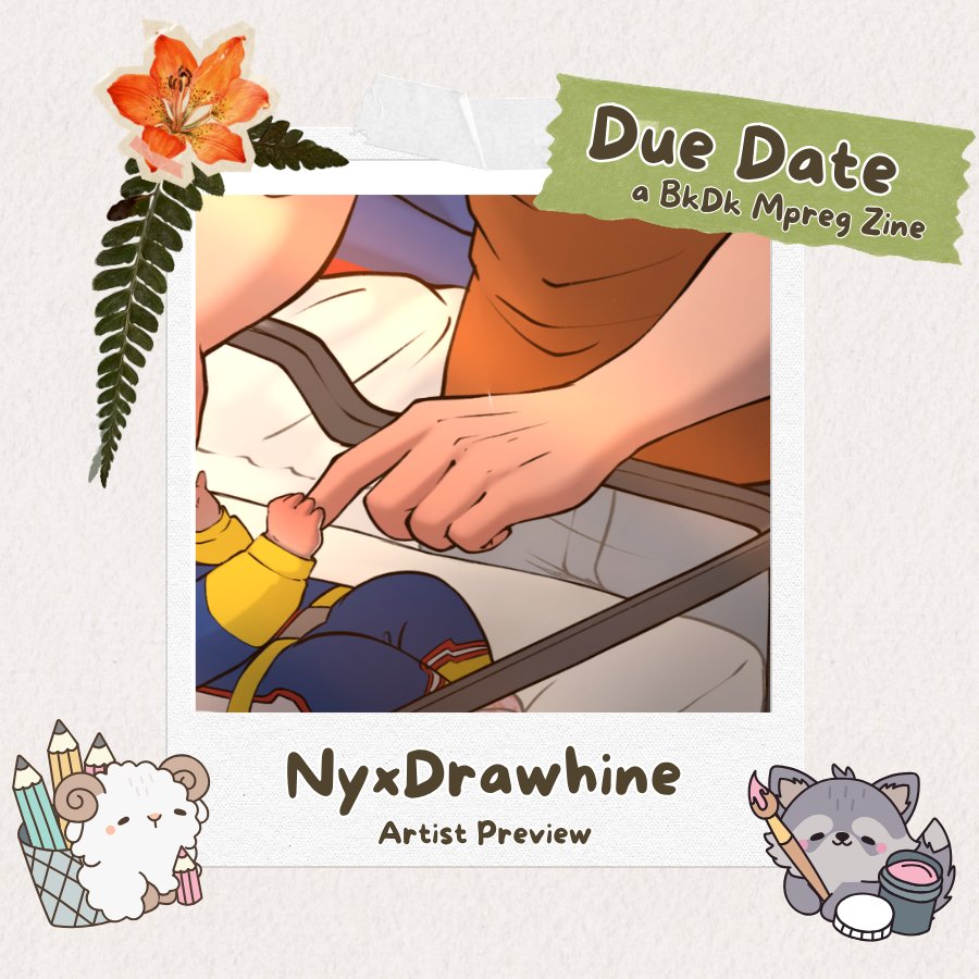 NyxDrawhine's tweet photo. Finally time to share a little preview of my work for @bkdkduedate 🍼✨️

I collaborated with my amazing @katzukux and got to illustrate two of her fanfics 😌🧡💚
Here’s the first one today, and the second preview is coming tomorrow 👀

I’m so excited!!! https://t.co/MAEkfXzL1B