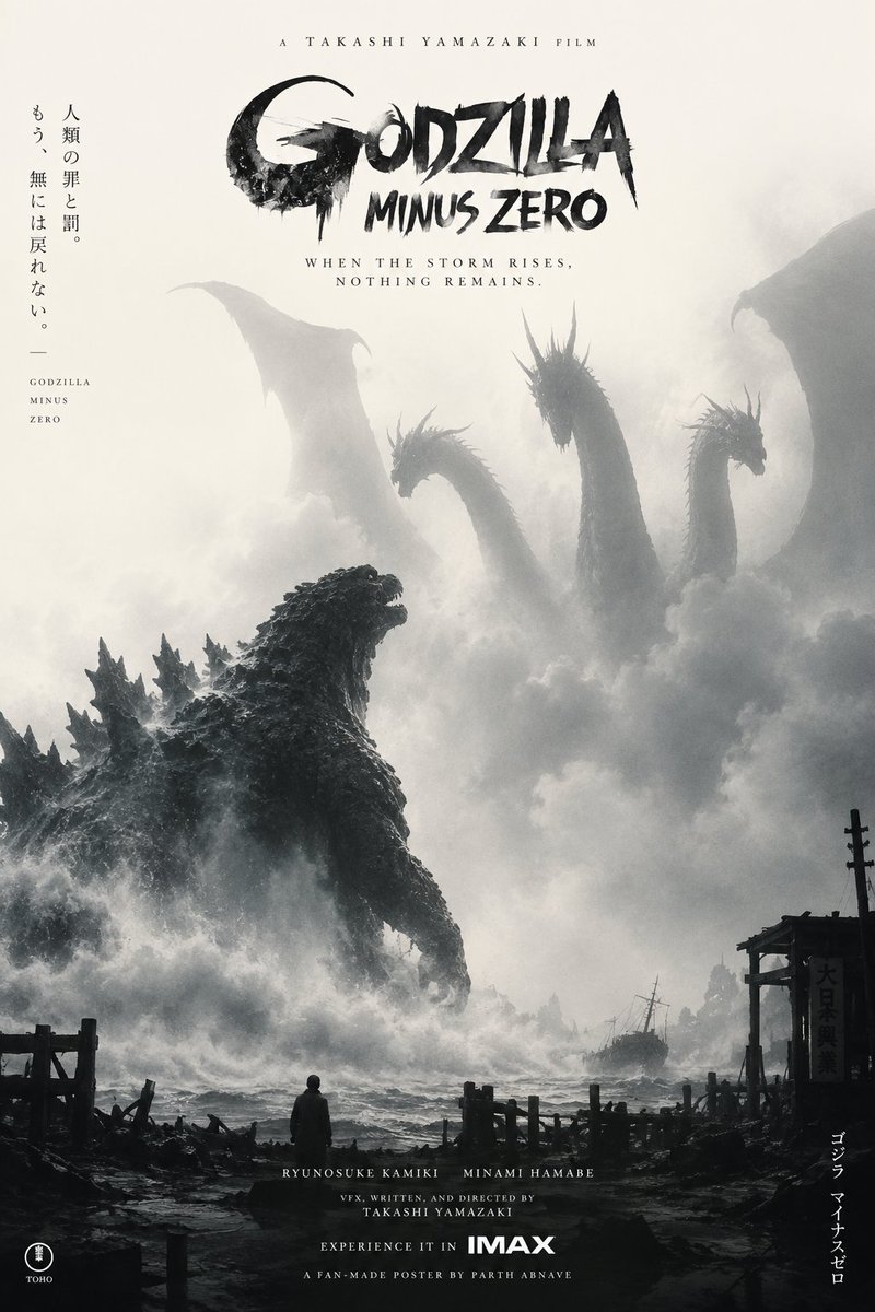 officialparthab's tweet photo. GODZILLA MINUS ZERO 🦖🔥
My fan-made vision of a darker, more cinematic nightmare.

Would you watch this in IMAX? 👀

#GodzillaMinusZero #Godzilla #Kaiju #FanMade https://t.co/qohgajcRHr
