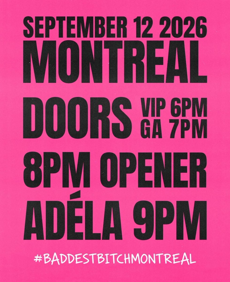 adelasbase's tweet photo. - ADÉLA is taking the stage once again tonight in Montreal 🎤

• She will perform tonight, September 12, with doors opening at 7 PM and Adéla set to take the stage at 9 PM. https://t.co/hSMYVfF5qt