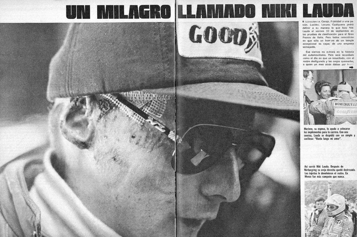 PatoG82's tweet photo. 🖇️ En esta carrera volvía a correr Niki Lauda 💪 luego del terrible accidente ocurrido en Nürburgring 42 días antes.
UN MILAGRO LLAMADO NIKI LAUDA
📝 Revista El Gráfico
#NikiLauda https://t.co/13soLMhh9X
