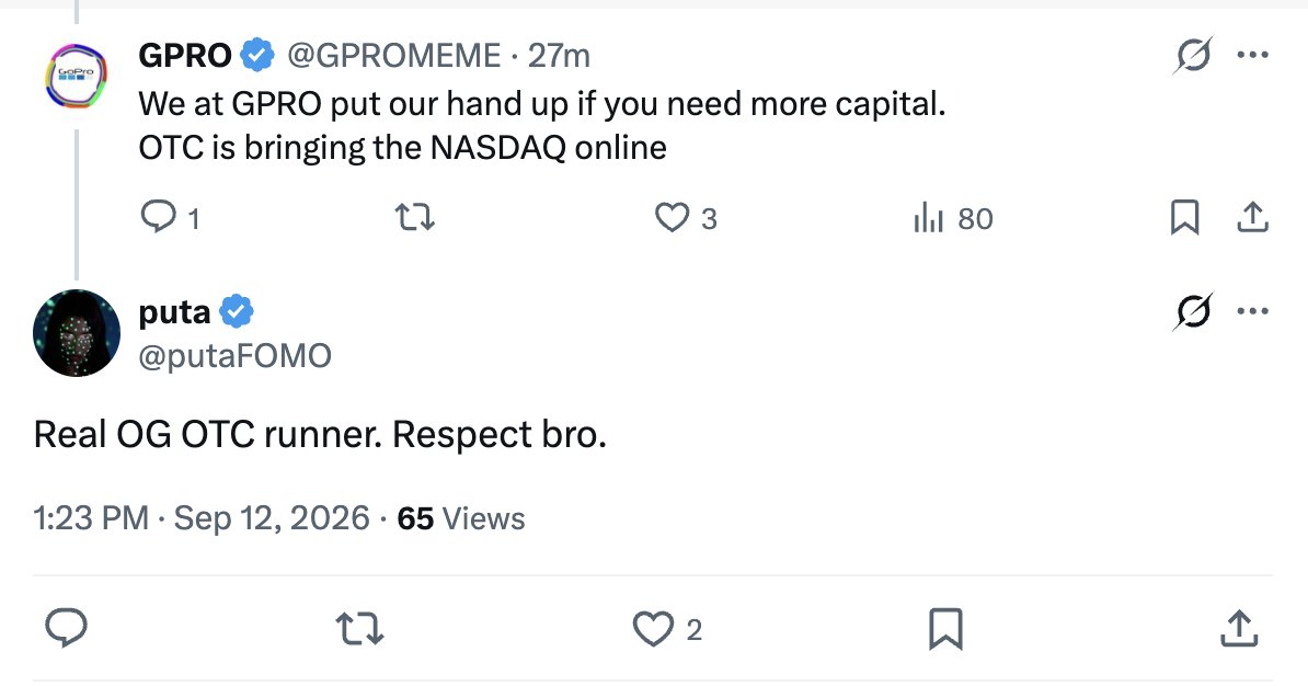 GPROMEME's tweet photo. GPRO. The Real OG OTC Runner. https://t.co/MOgRVdoIJ6