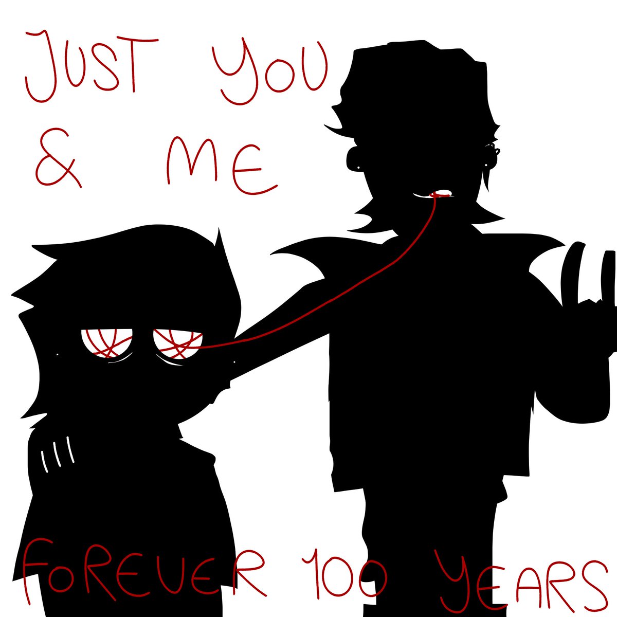 PRIMACEST's tweet photo. red string between soulmates. #rickorty ocs https://t.co/b8htA60kQJ