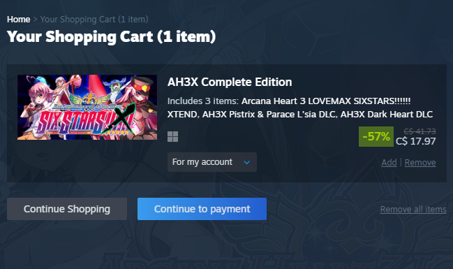 Koryuken's tweet photo. Just so you know, Arcana Heart 3 has rollback as of yesterday, and is on steep discount. https://t.co/aEOOSQcszp