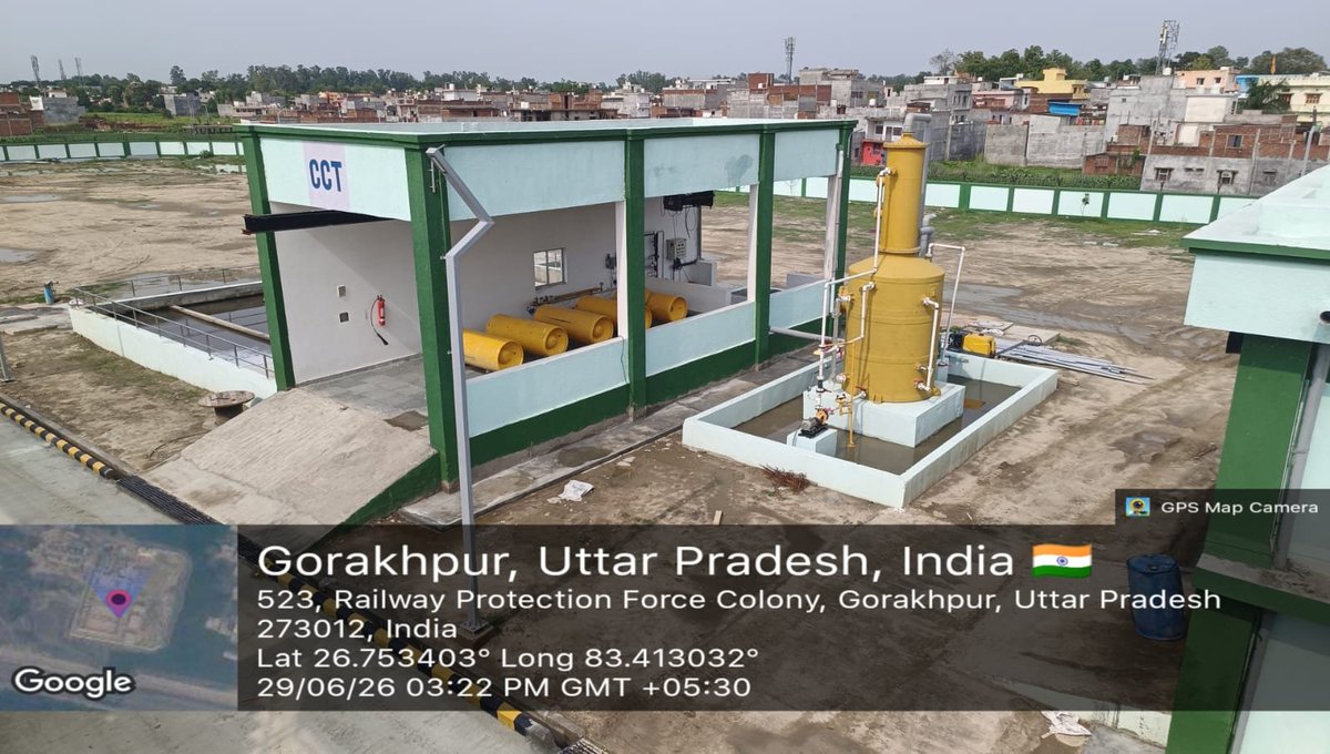 DivisionUpjn's tweet photo. Gorakhpur’s largest 38 MLD Sewage Treatment Plant (STP) till date, constructed under AMRUT 2.0 for the Gordhaiya Nala Project." https://t.co/4Asba0kN2m