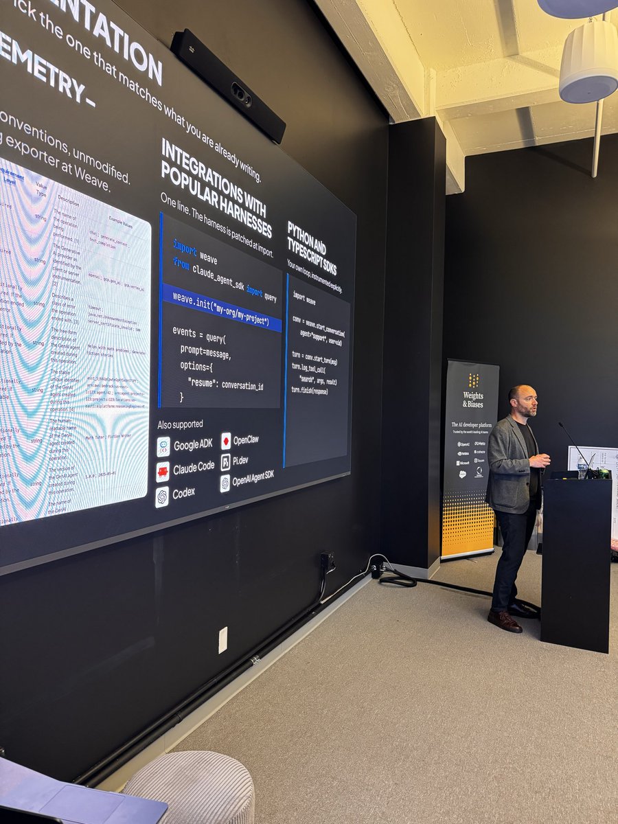 TheCodingSoup's tweet photo. We are underway @CoreWeave  Hackathon!

@neutralino1 walking through @wandb Weave! With a prize of $1,000 for best Weave use this weekend.

For those participating- Many more prizes like a robo dog and f1 tickets to come! https://t.co/8CzILifTLb