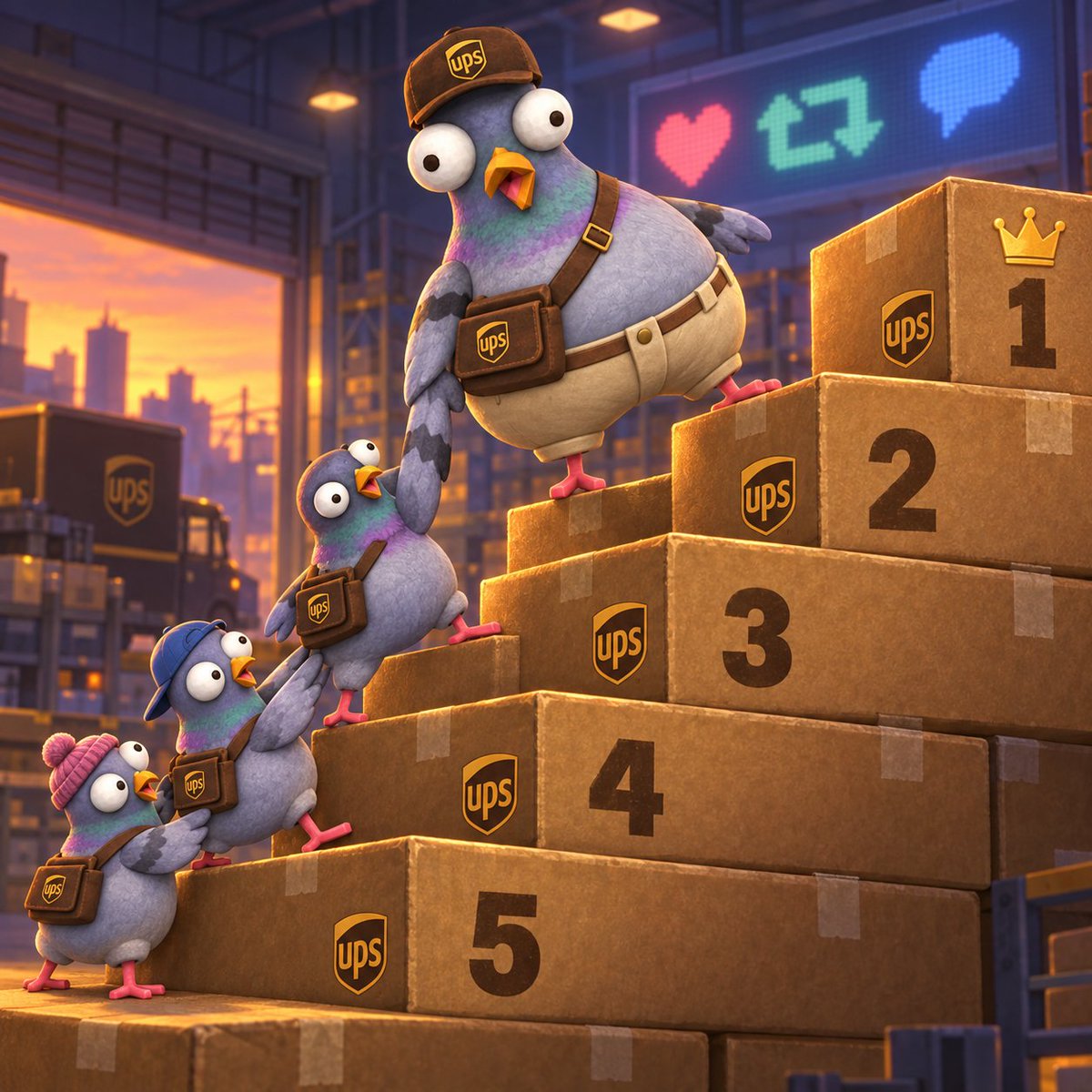 CooCooParty's tweet photo. Massive points system update 👀

Like, comment, and repost @pigeonups content. Show your fellow couriers some love on the community page 🤝

Decorate your wall. Protect your turf. Make your mark. 📦

Oh, and the site got an upgrade.
Become a courier. Climb the leaderboard.
https://t.co/gx1wQ2c9WH

We’re only getting started. System may further change.