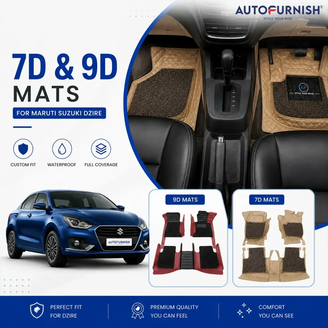 ReggiePatik's tweet photo. India’s best-selling car deserves a premium interior. Upgrade your Maruti Dzire with custom-fit 7D &amp; 9D mats for enhanced style, comfort and protection. https://t.co/VodtMYHd4K