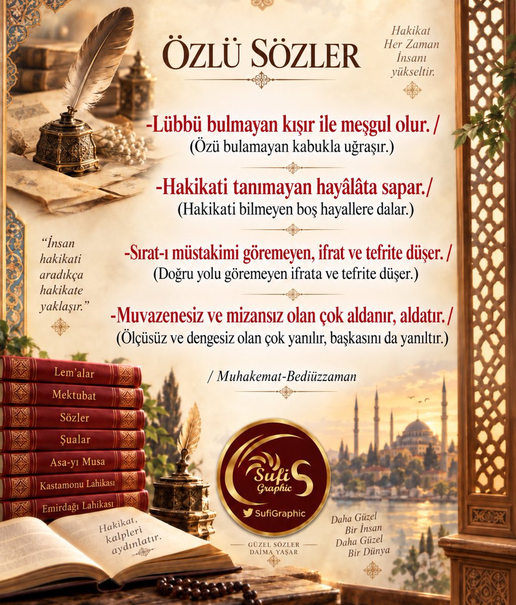 SufiGraphic's tweet photo. #Öz #Kabuk #Hakikat #Hayal #istikamet #ifrat #Tefrit #Ölçü #Mizan #Bediüzzaman #RisaleiNur #Muhakemat #ÖzlüSözler https://t.co/kJ7fhKP4FM