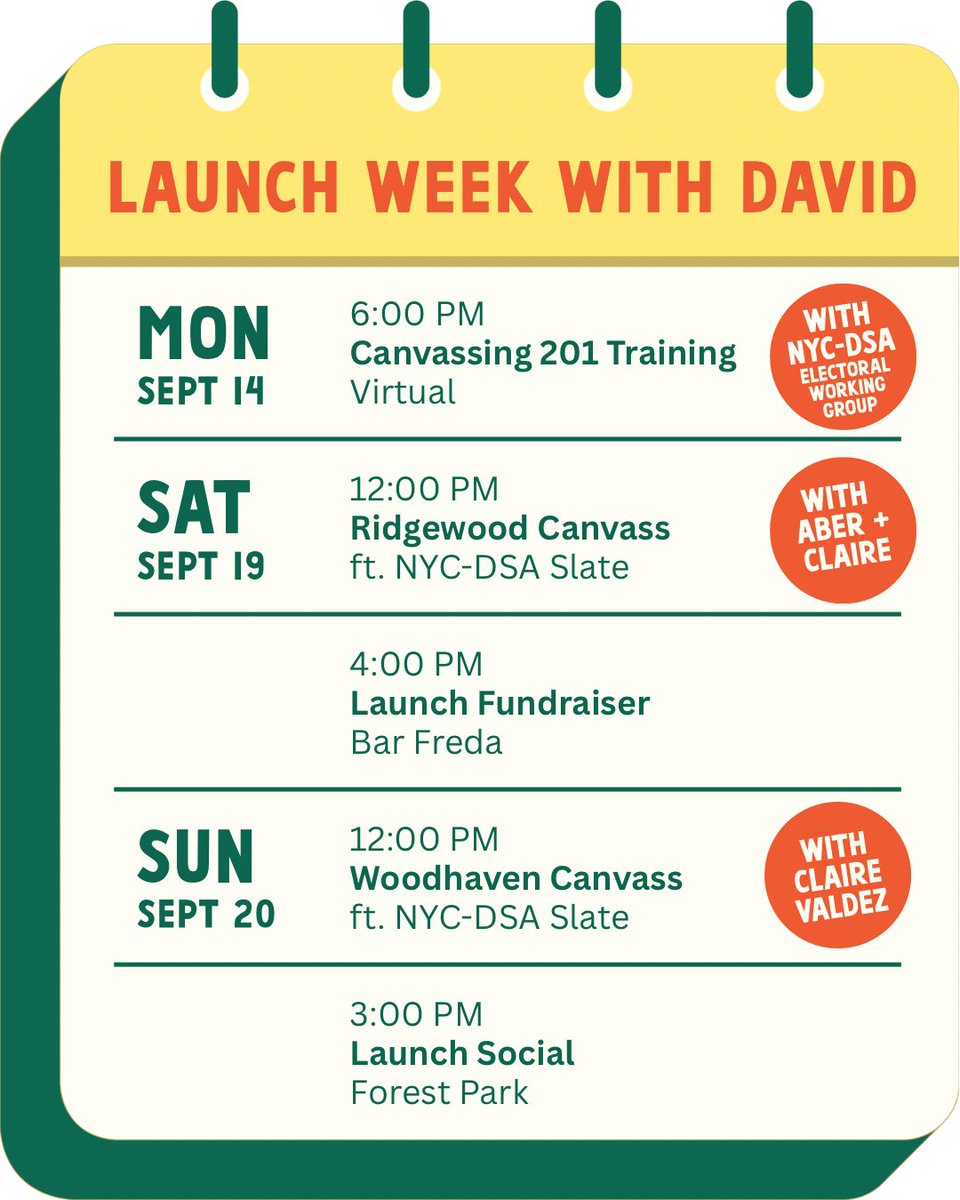 david4queens's tweet photo. GENERAL ELECTION LAUNCH! 🚀

On Monday, join us and @nycdsa for a Canvassing 201 virtual training. Next weekend, knock doors in Ridgewood &amp; Woodhaven with @aberkawas &amp; @claireforny, and join the afterparty at @barfreda801 and Forest Park. 

SIGN UP @ https://t.co/YHNIP2xw8D ‼️ https://t.co/s56RYFQdpv